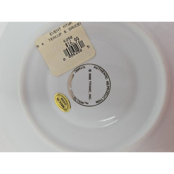 RMS Titanic Authentic Replica Coffee Tea Cup Saucer White Star Line White U297 - Picture 9 of 10